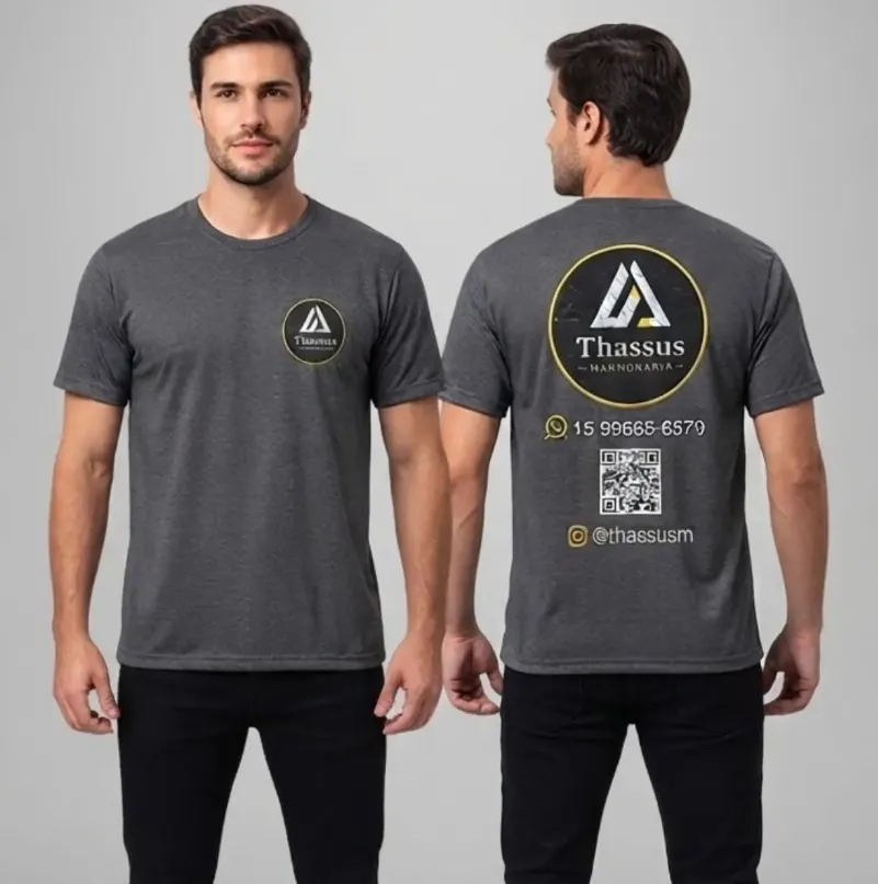 Camiseta de gola redonda personalizada
