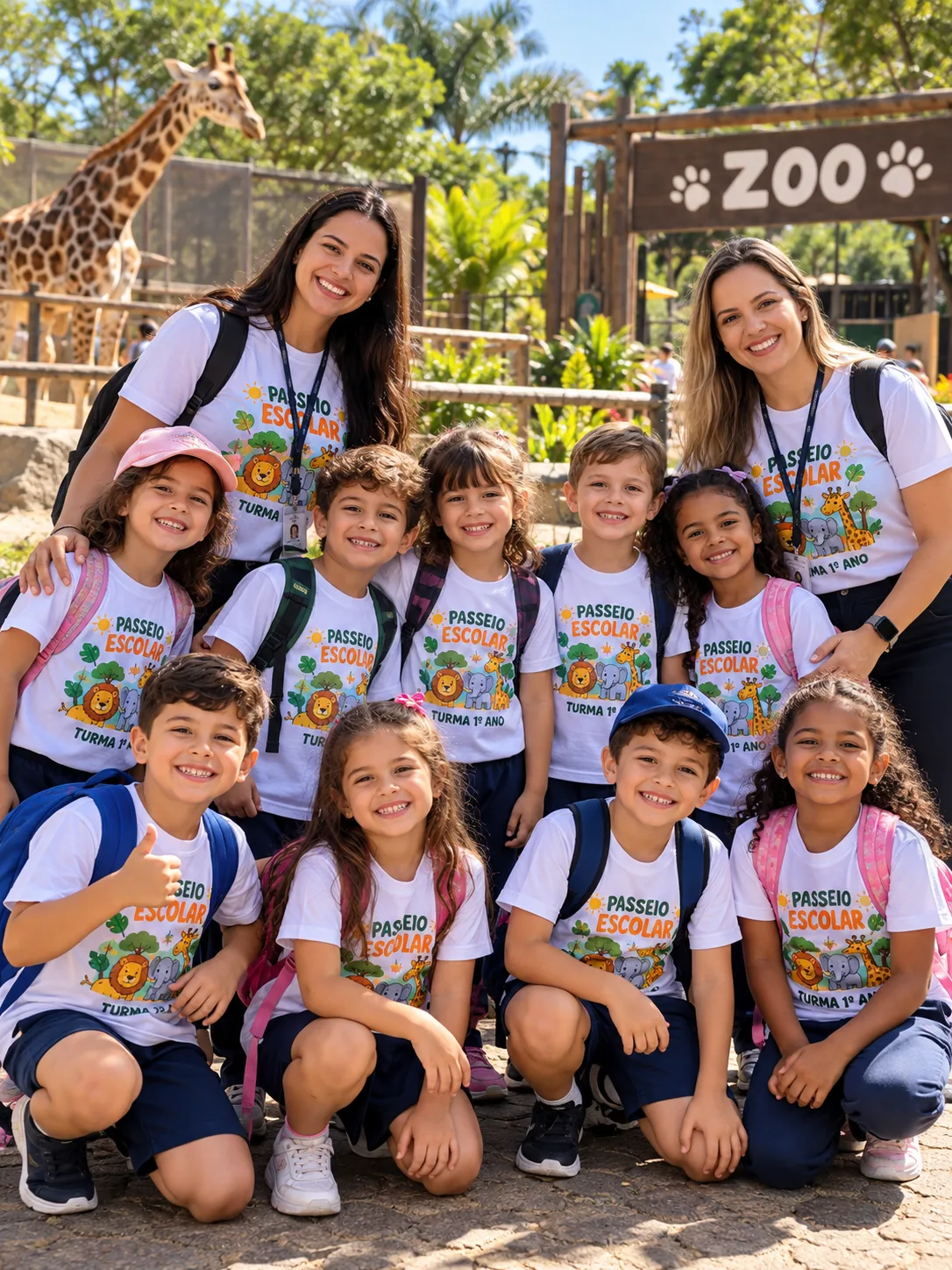 Camisetas infantis personalizadas para passeio escolar