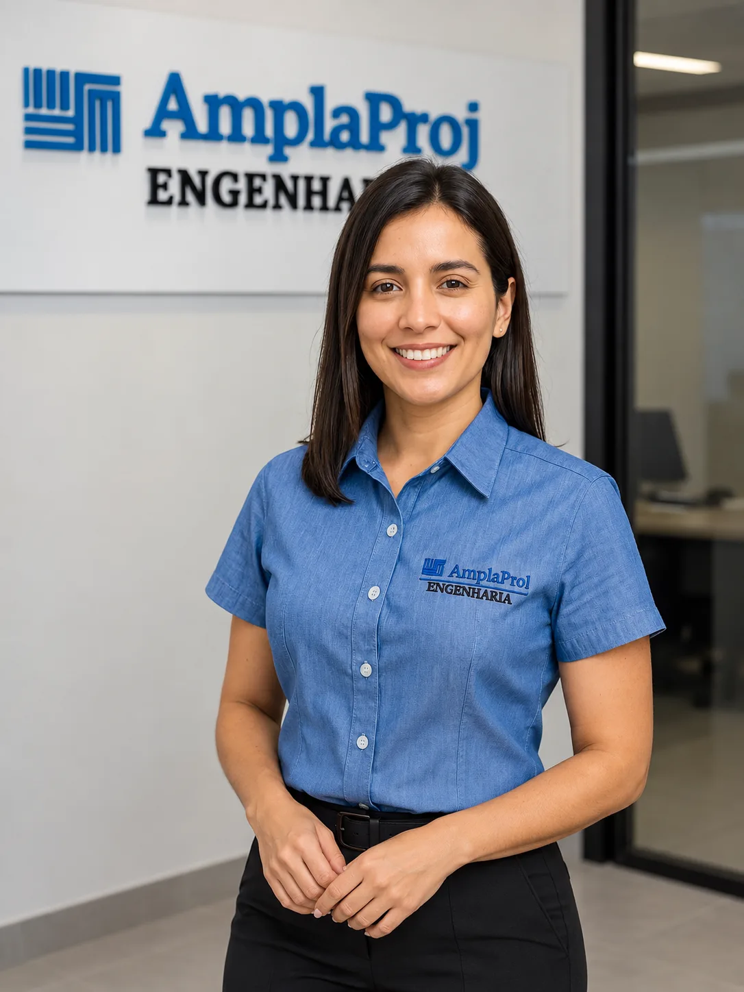 Camisa social feminina de manga curta personalizada